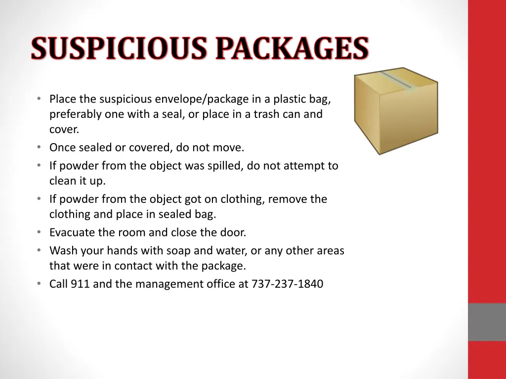 suspicious packages