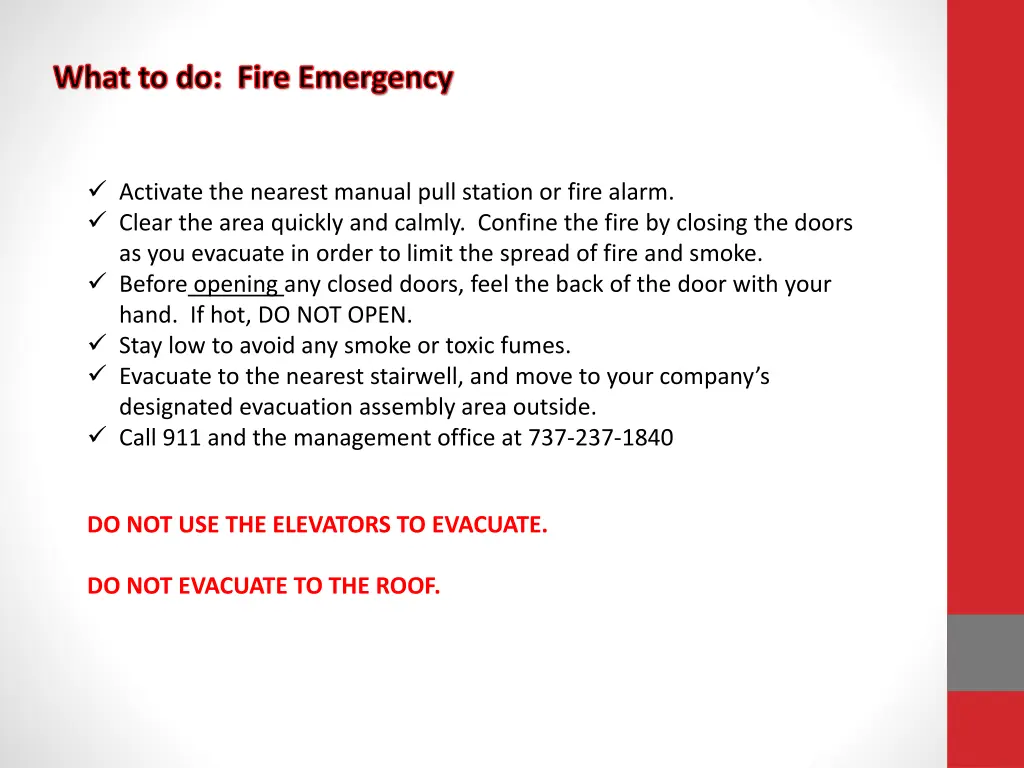 what to do fire emergency