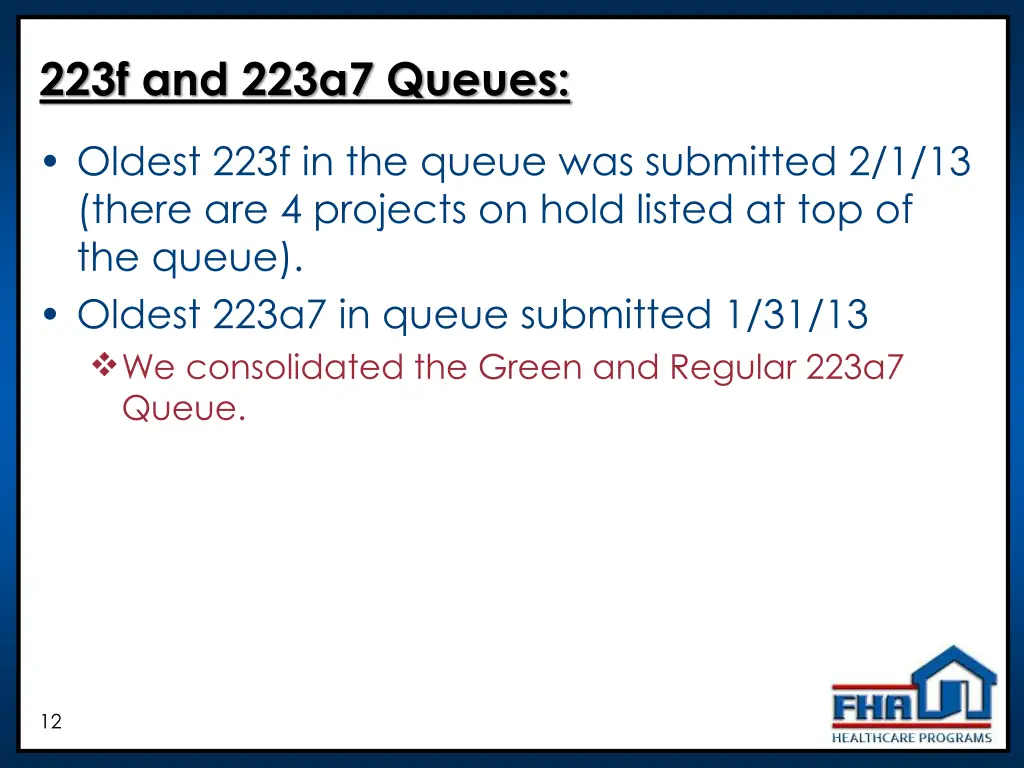 223f and 223a7 queues