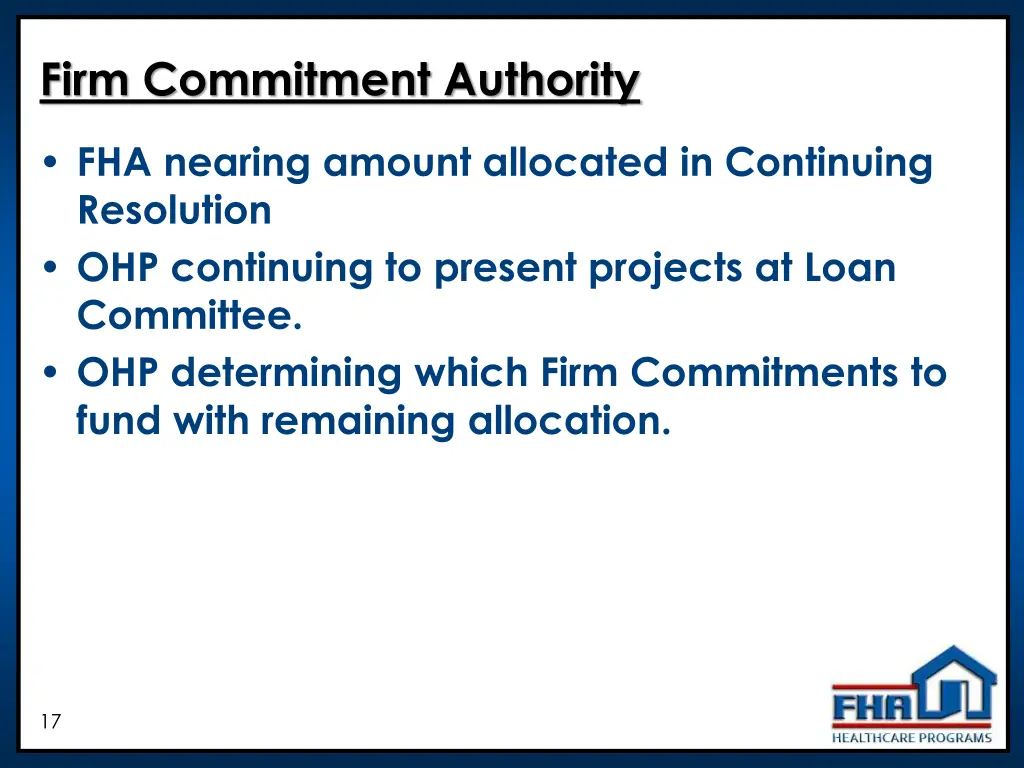 firm commitment authority