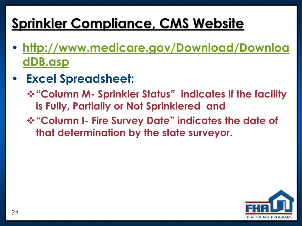 sprinkler compliance cms website