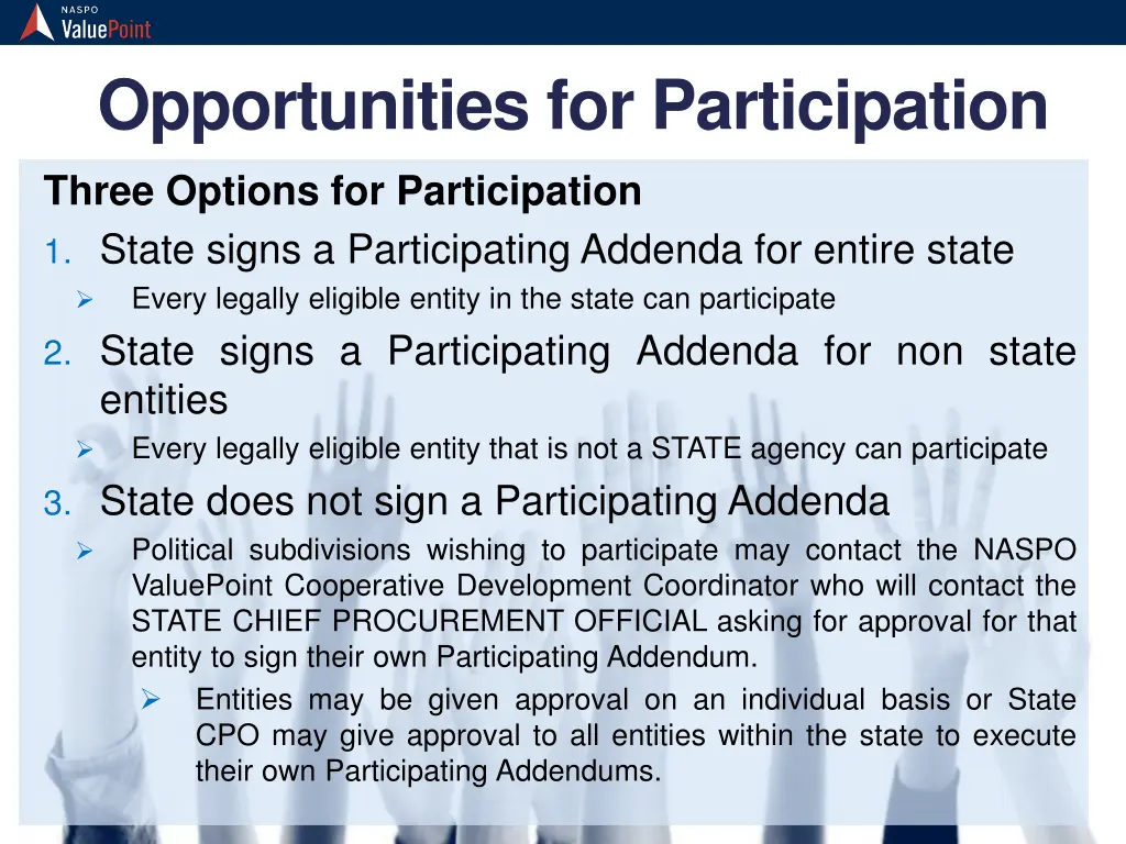 opportunities for participation