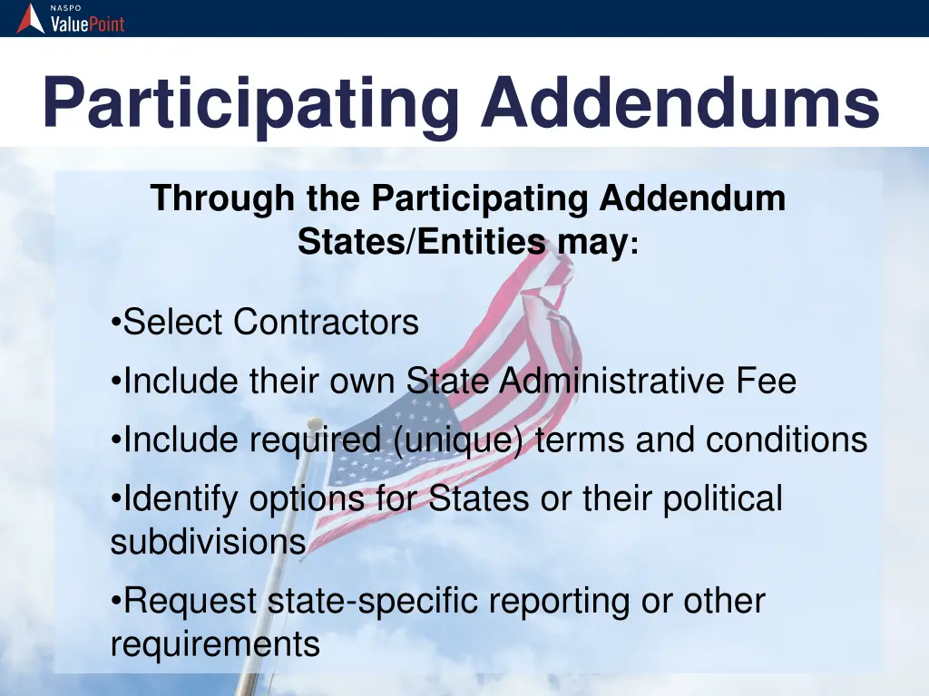 participating addendums