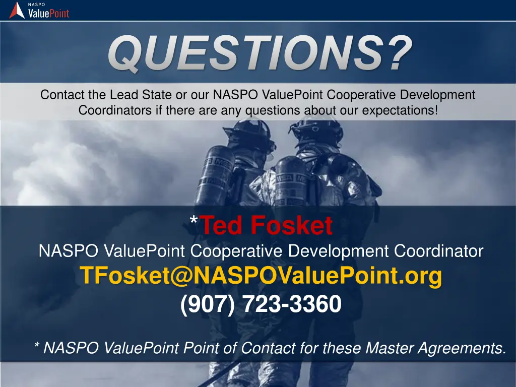 questions contact the lead state or our naspo