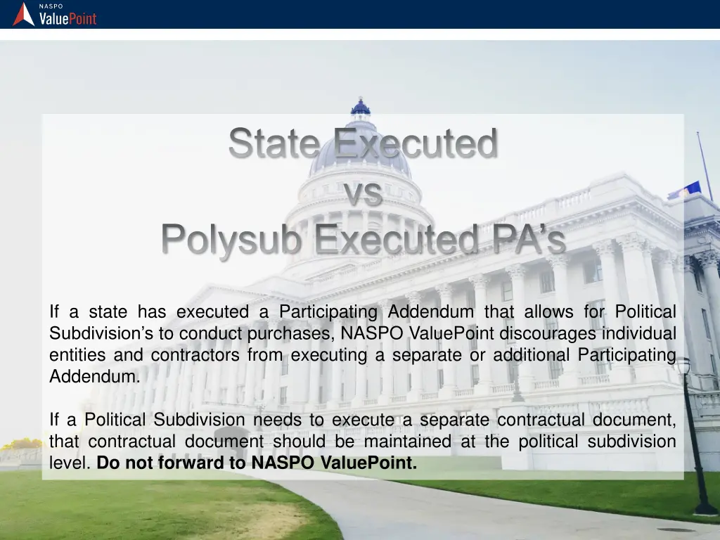 state executed vs polysub executed pa s