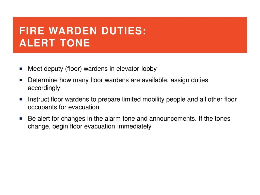 fire warden duties alert tone