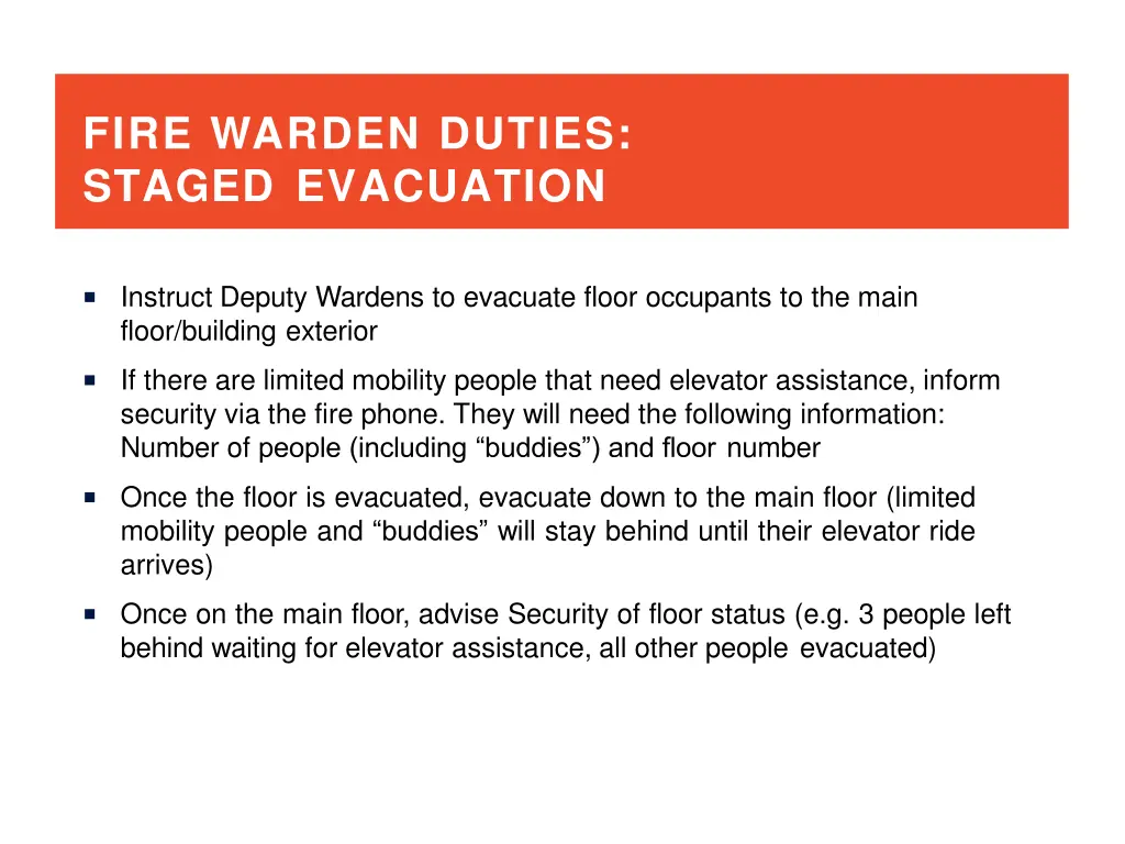 fire warden duties staged evacuation