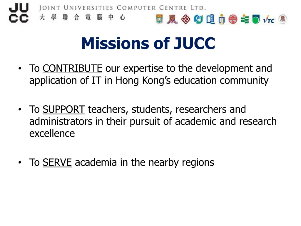 missions of jucc