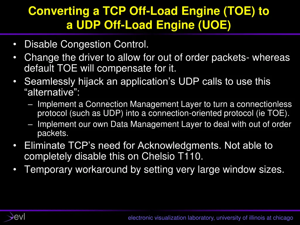 converting a tcp off load engine