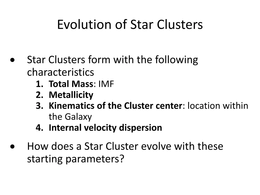 evolution of star clusters