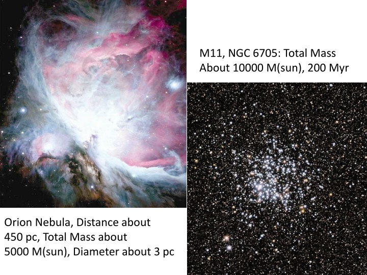 m11 ngc 6705 total mass about 10000 m sun 200 myr