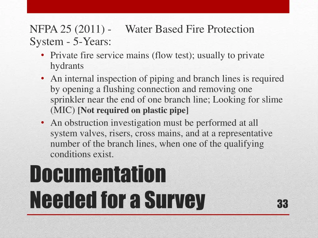 nfpa 25 2011 system 5 years private fire service