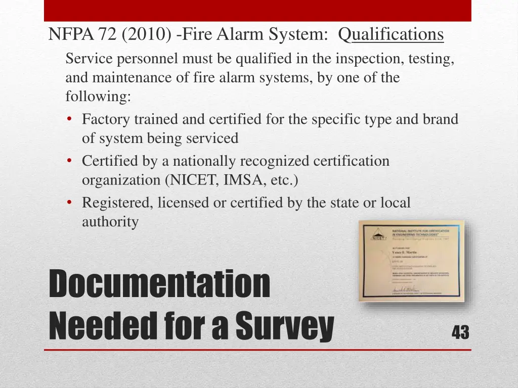 nfpa 72 2010 fire alarm system qualifications