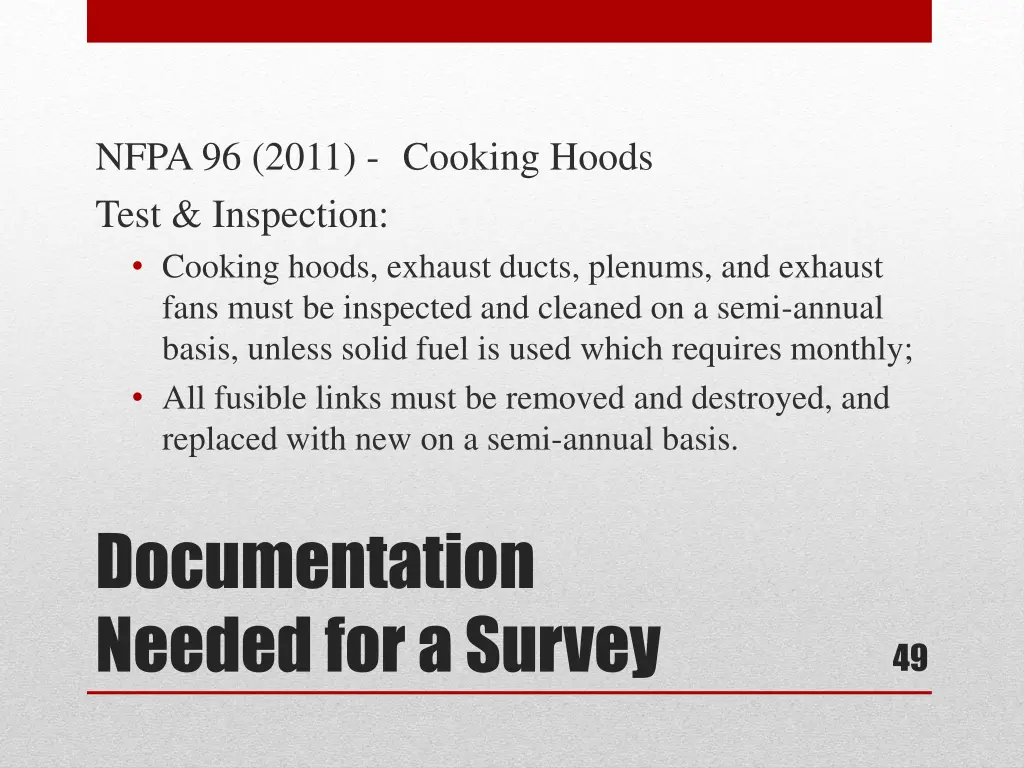 nfpa 96 2011 cooking hoods test inspection