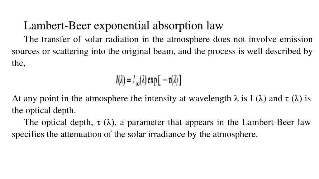 lambert beer exponential absorption