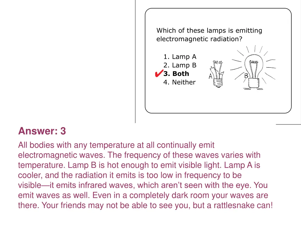 which of these lamps is emitting electromagnetic