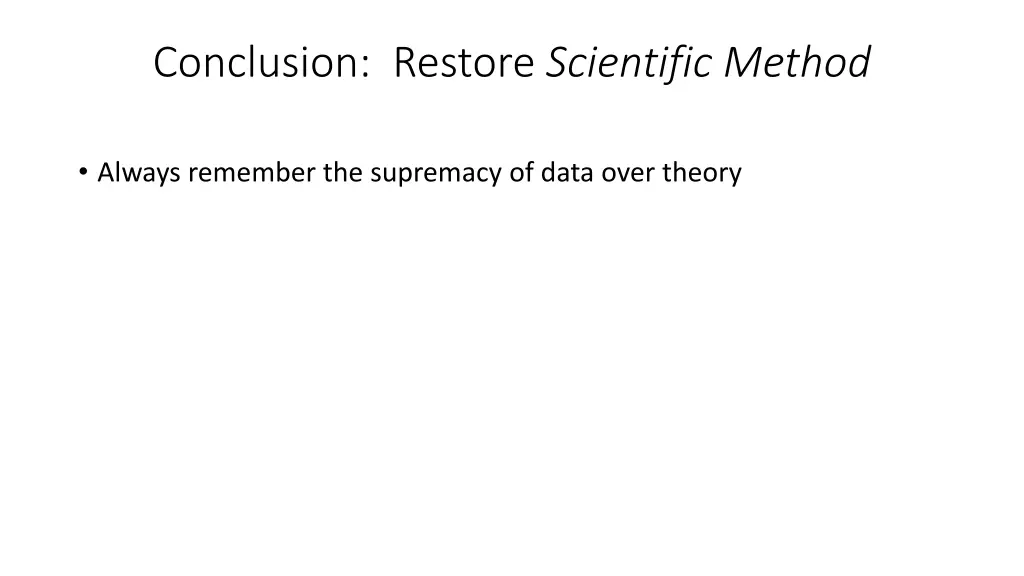 conclusion restore scientific method