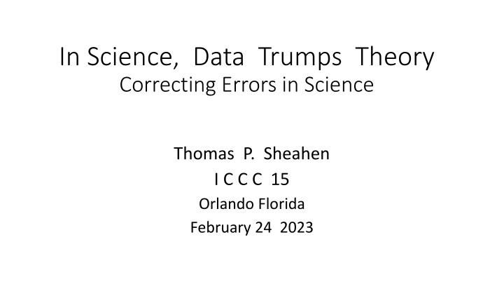 in science data trumps theory correcting errors