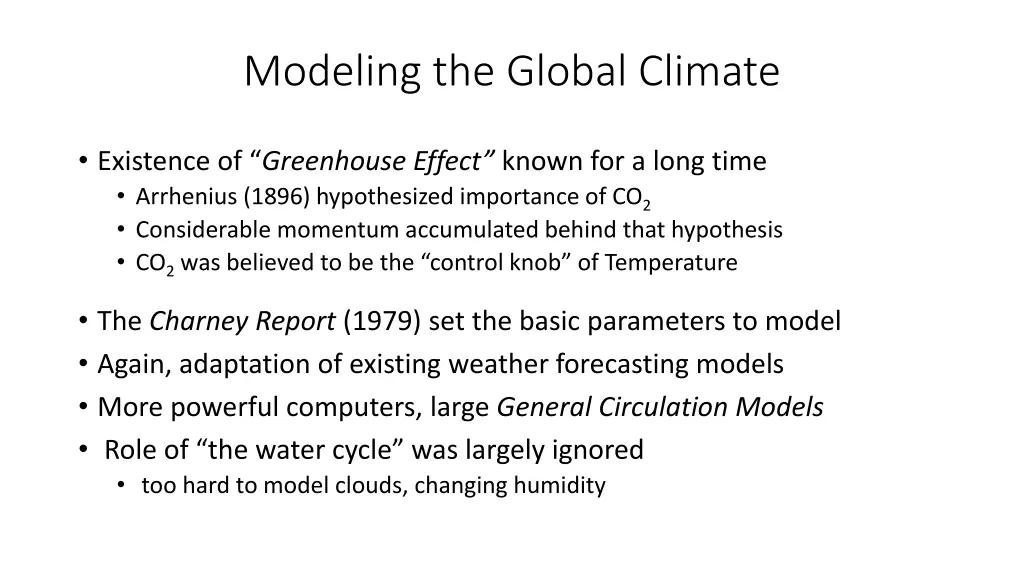 modeling the global climate