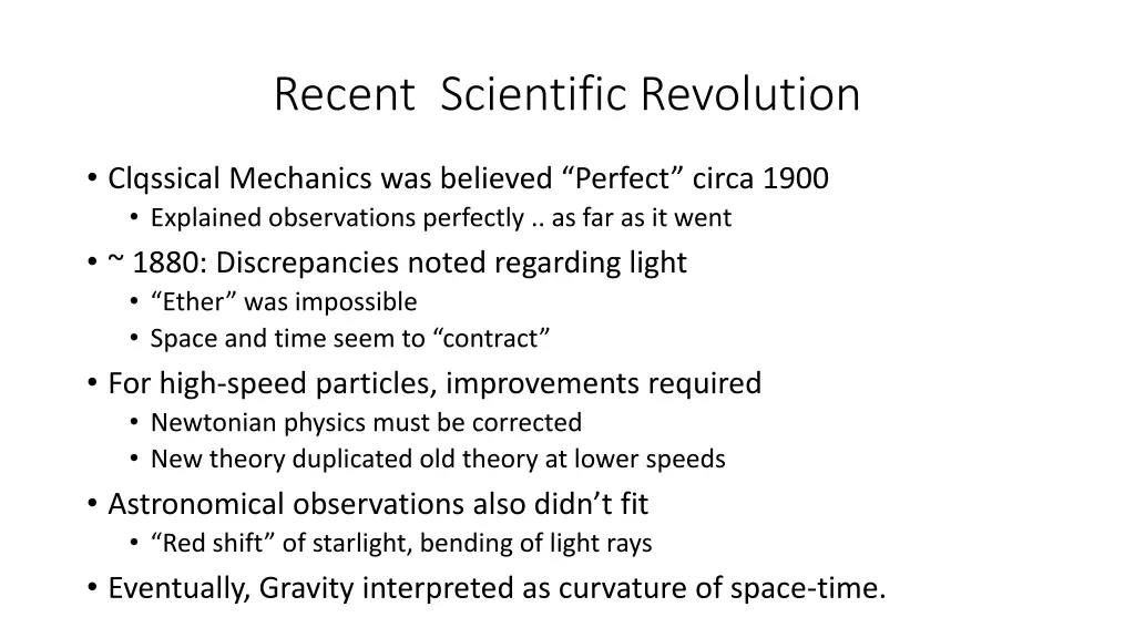 recent scientific revolution