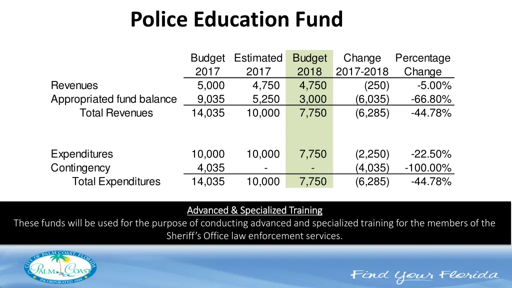 police education fund