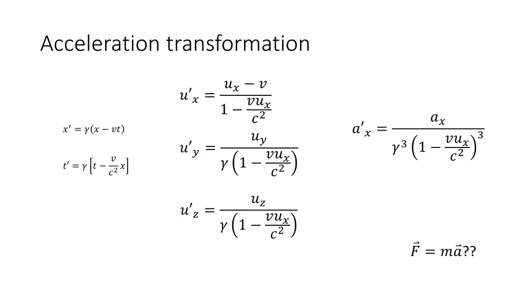 acceleration transformation