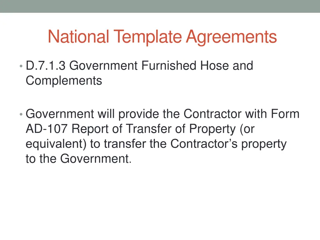 national template agreements 1