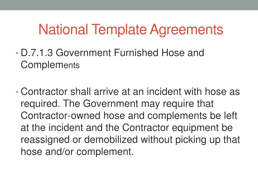 national template agreements