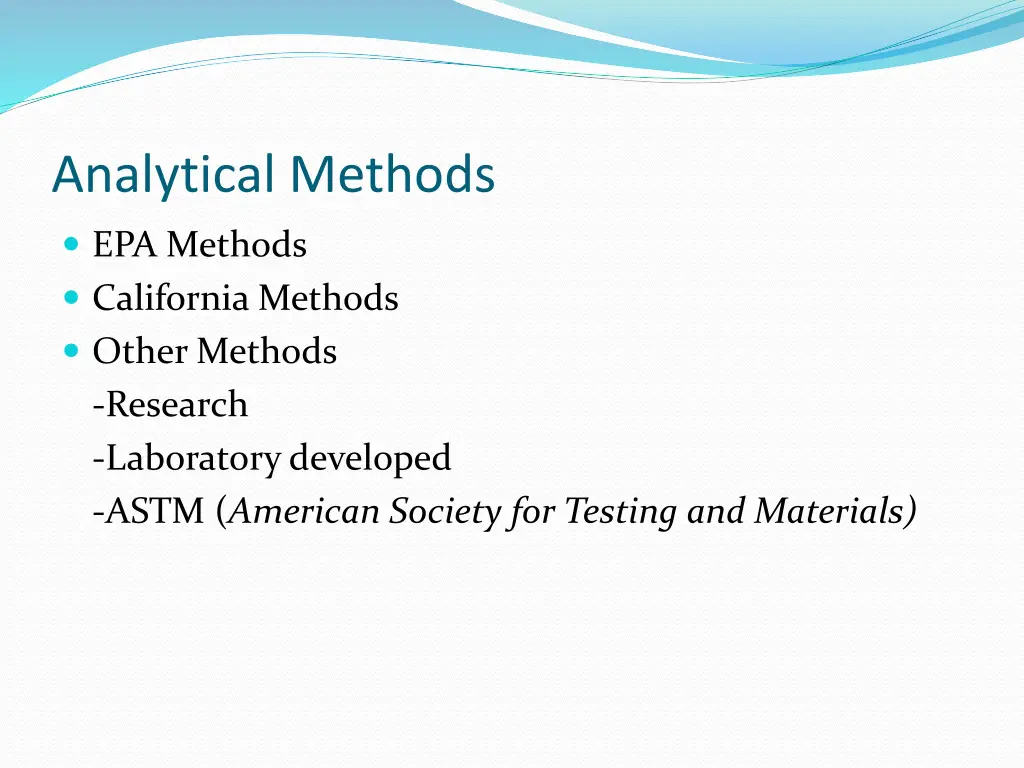 analytical methods