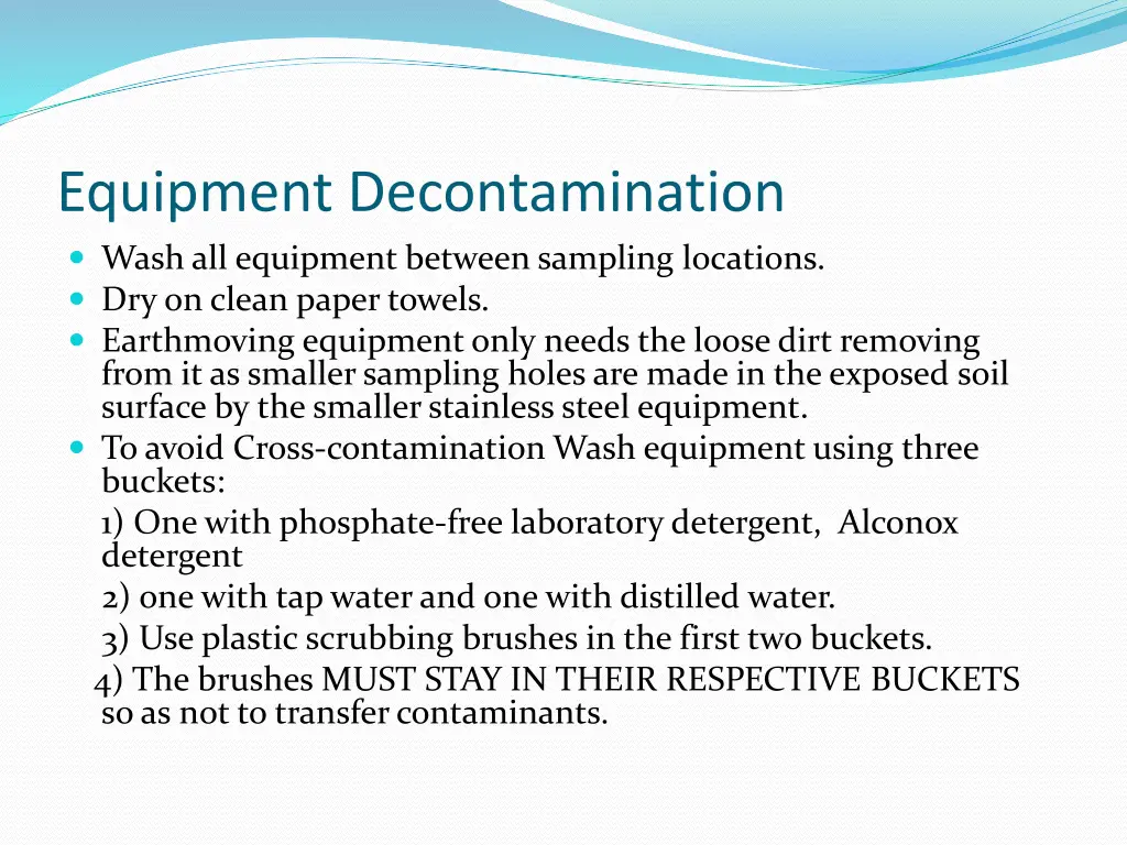 equipment decontamination wash all equipment