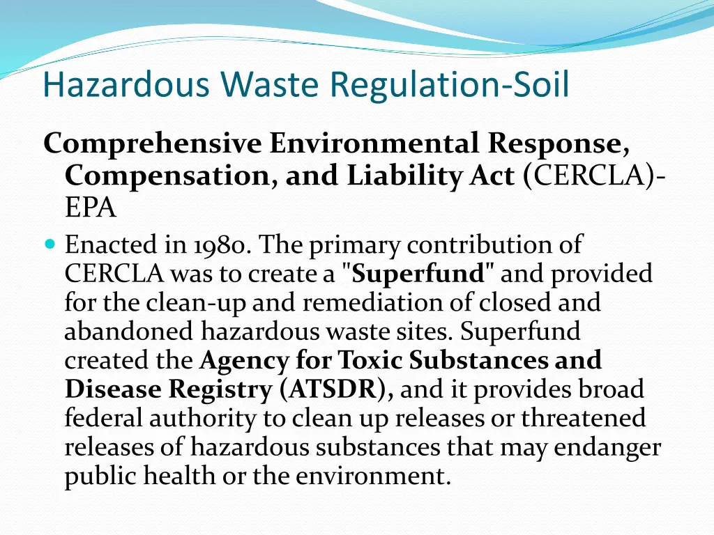 hazardous waste regulation soil 1