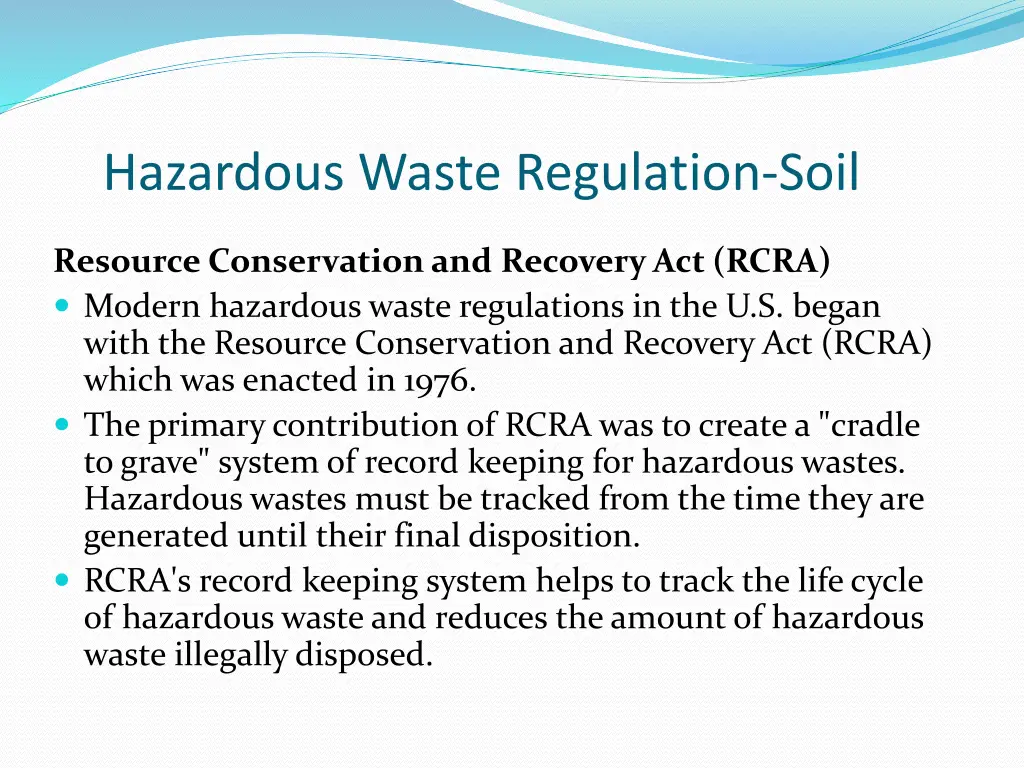 hazardous waste regulation soil