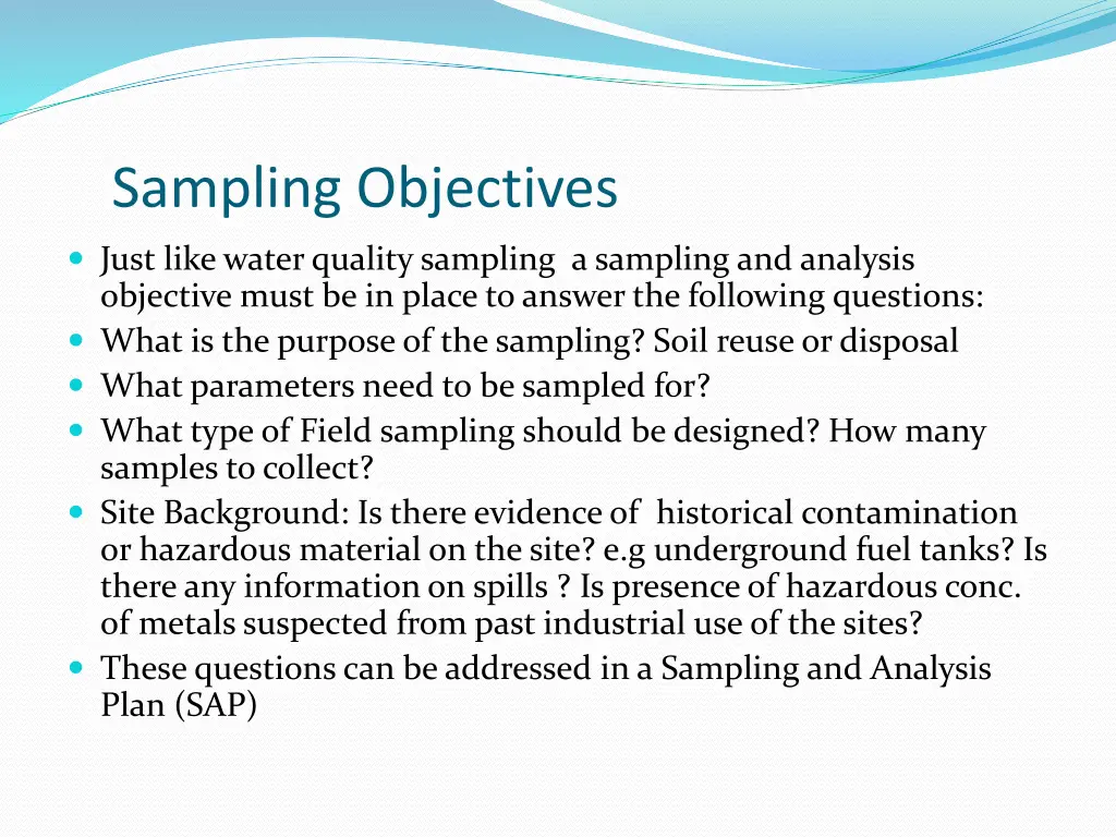 sampling objectives