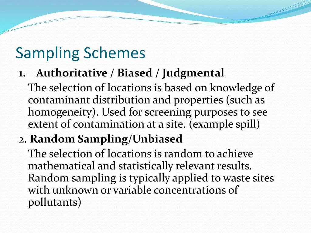 sampling schemes 1 authoritative biased