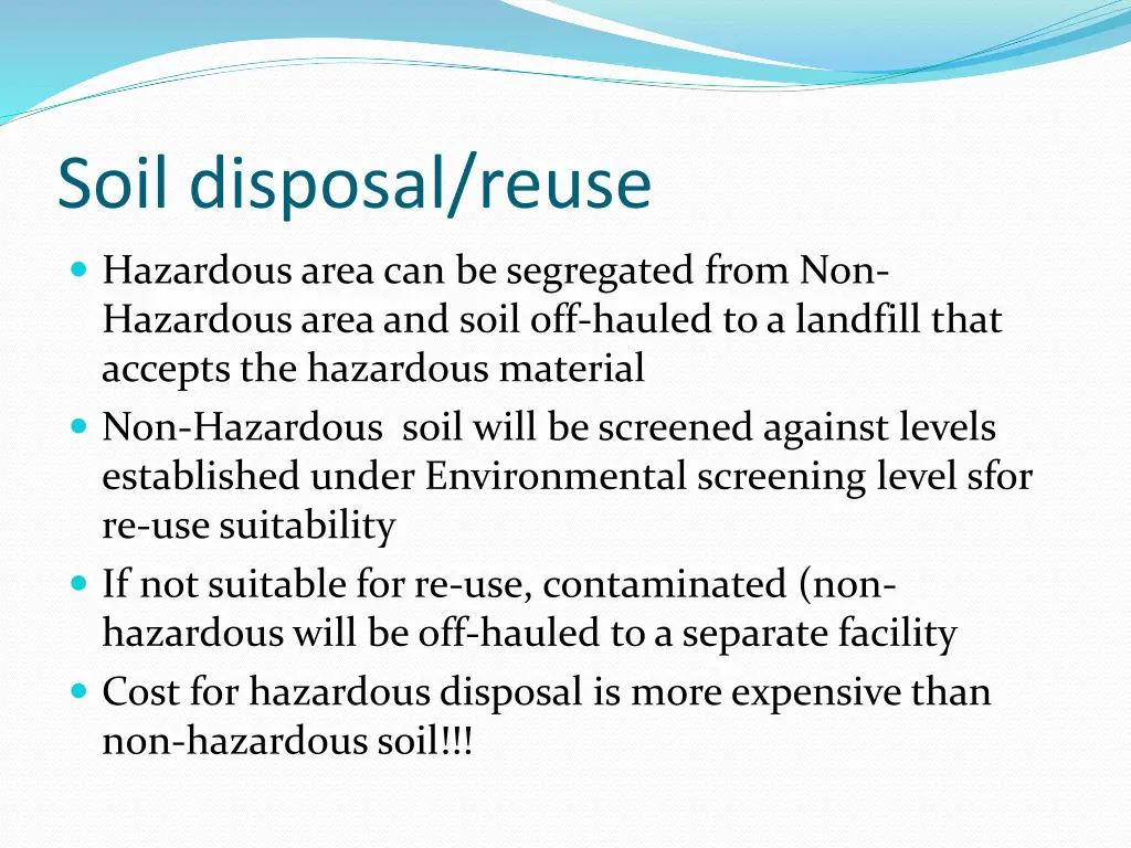 soil disposal reuse