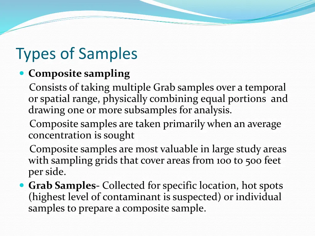 types of samples