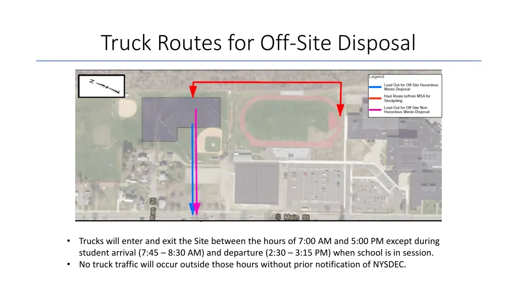 truck routes for off site disposal