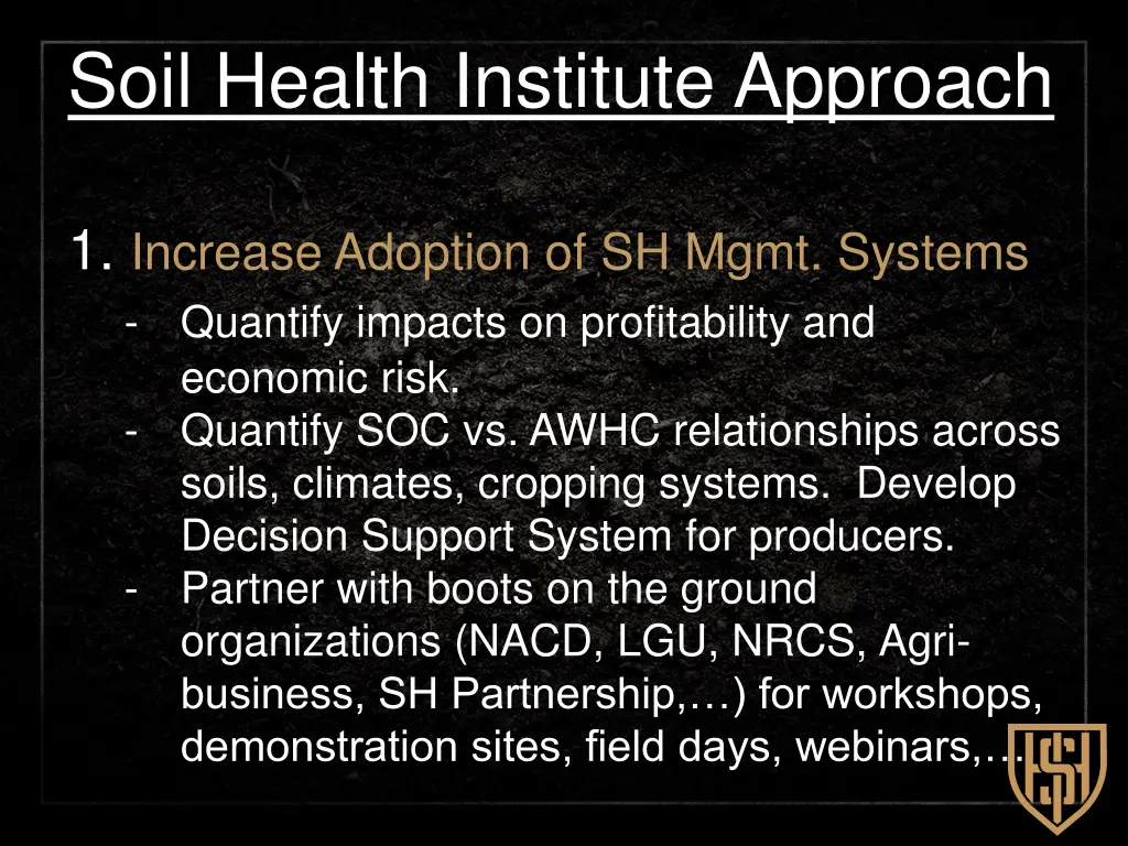 soil health institute approach