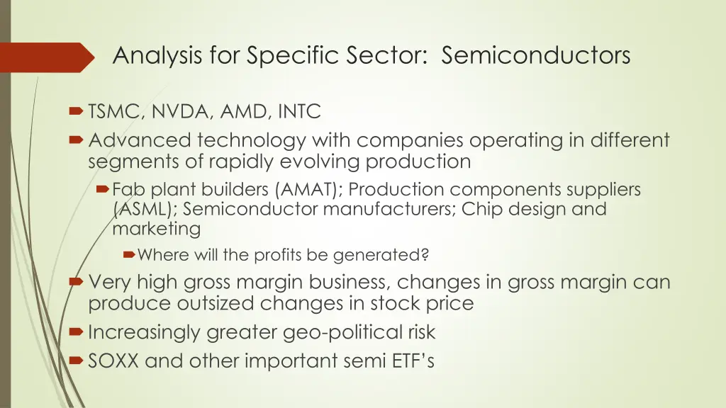 analysis for specific sector semiconductors