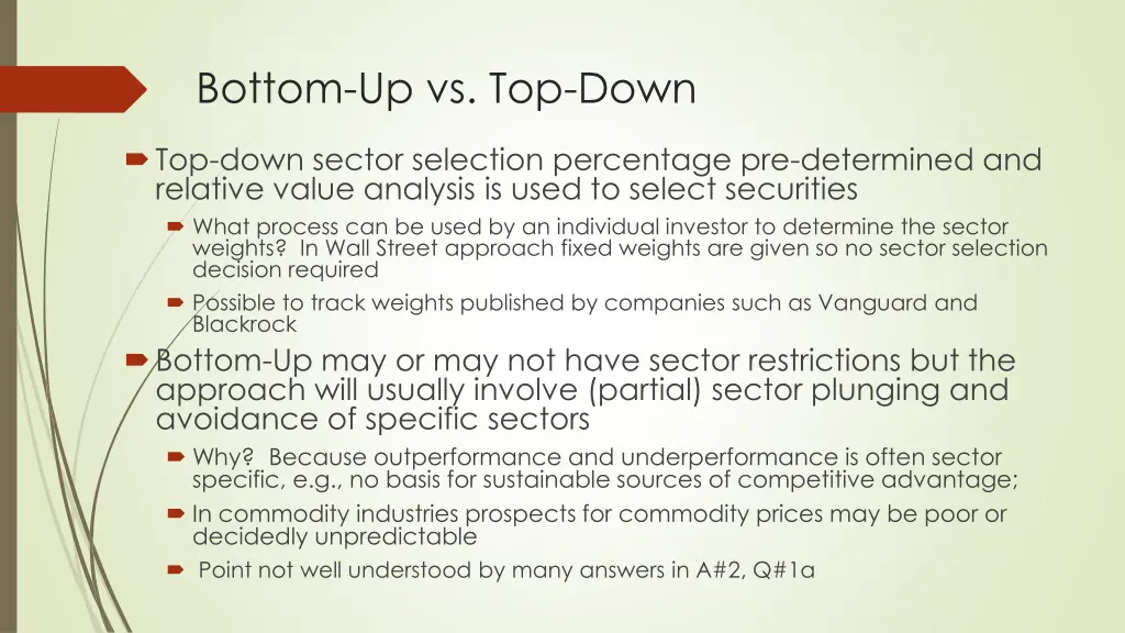 bottom up vs top down