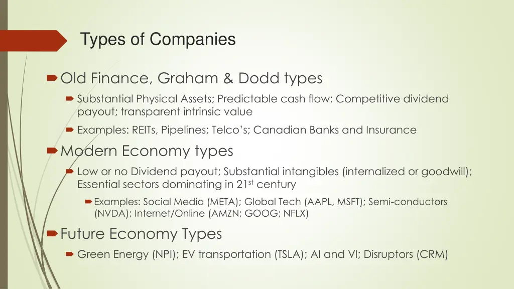 types of companies