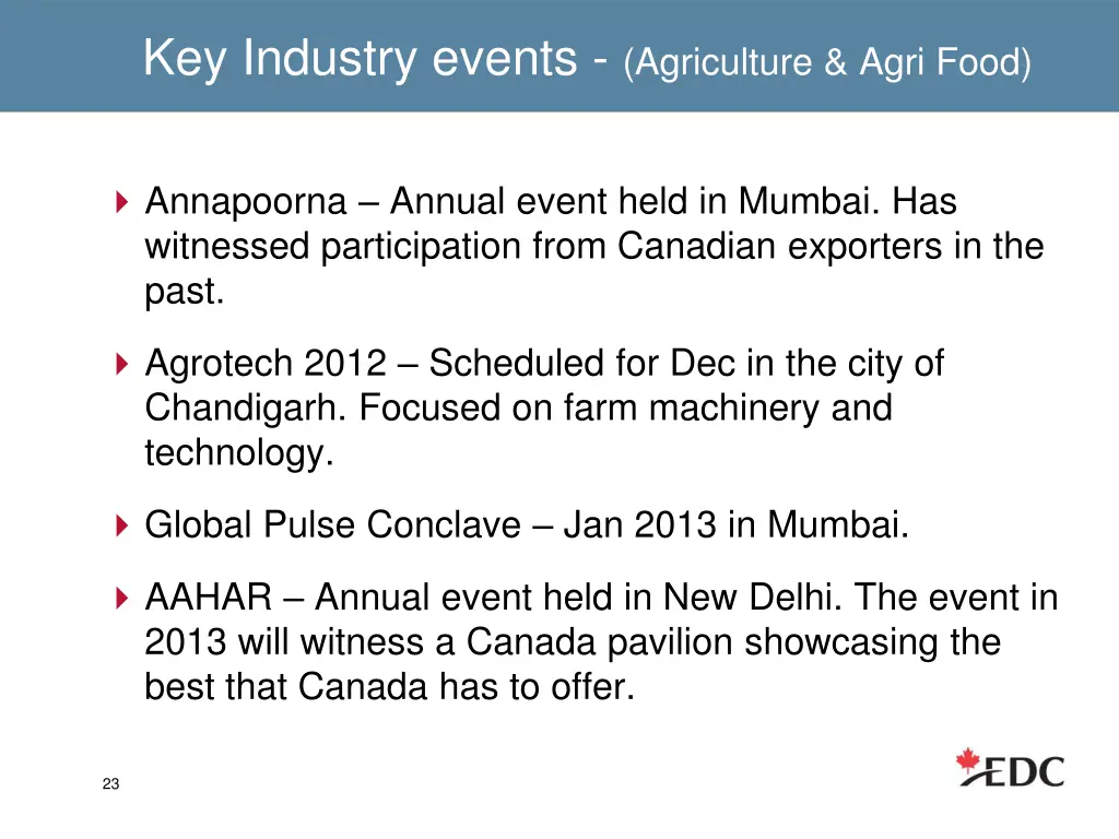 key industry events agriculture agri food