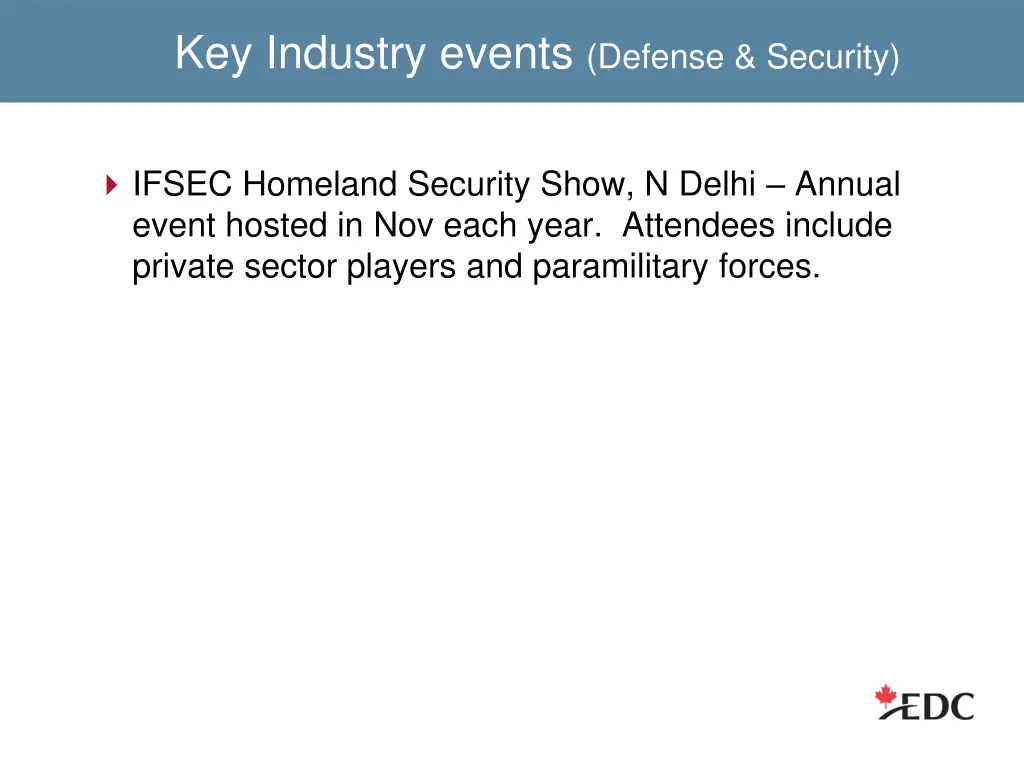 key industry events defense security