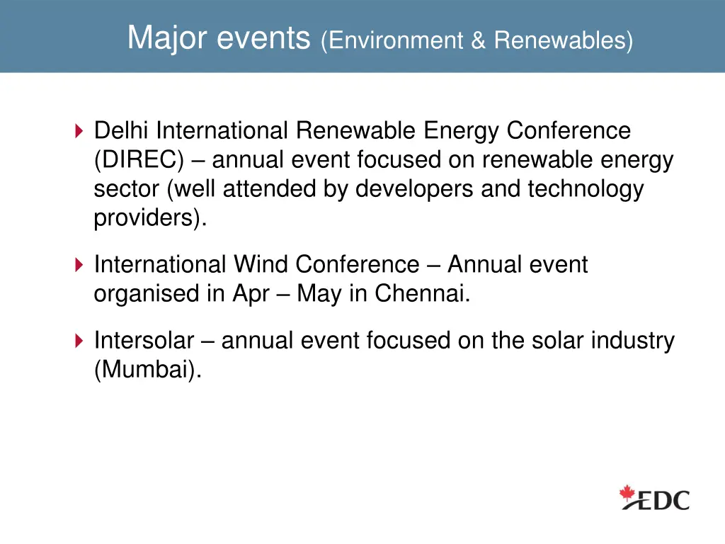 major events environment renewables