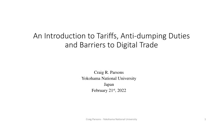 an introduction to tariffs anti dumping duties