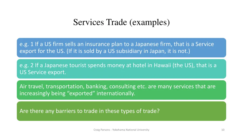 services trade examples