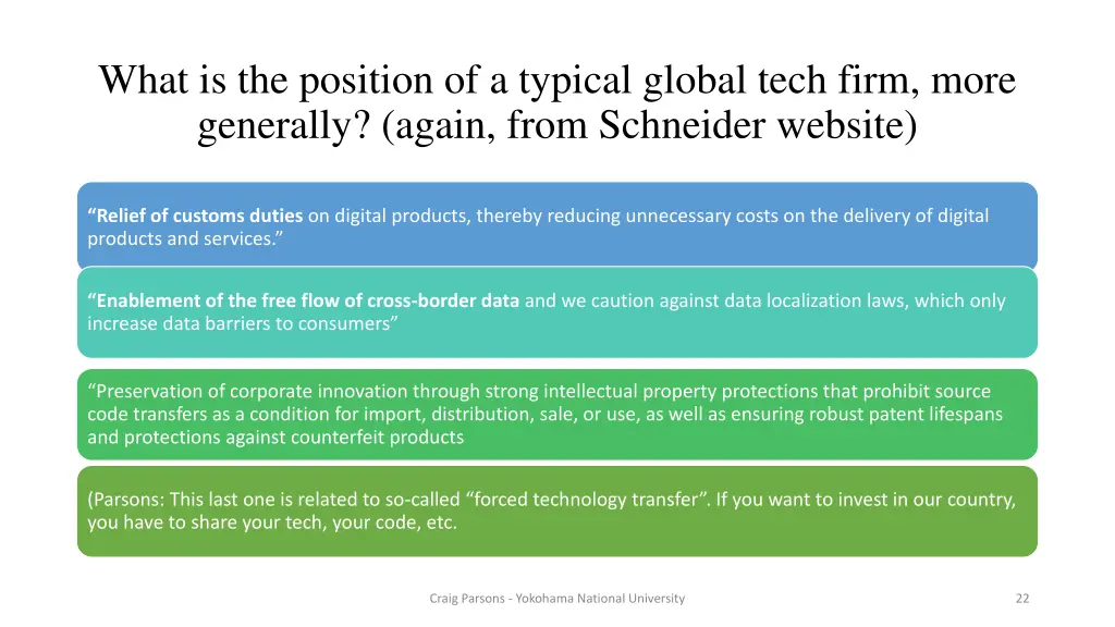 what is the position of a typical global tech