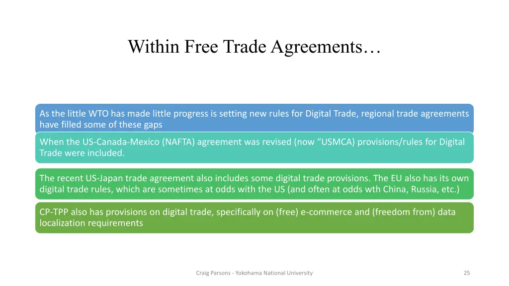 within free trade agreements