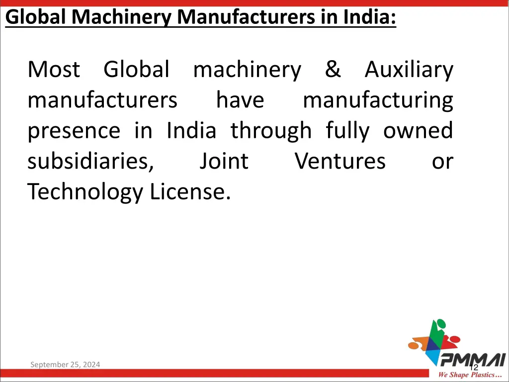 global machinery manufacturers in india