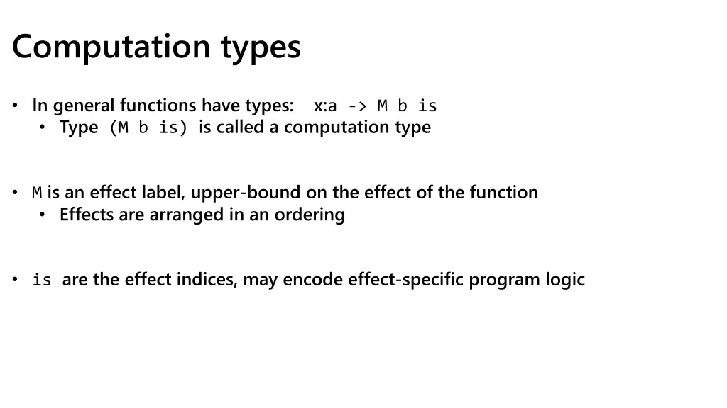 computation types